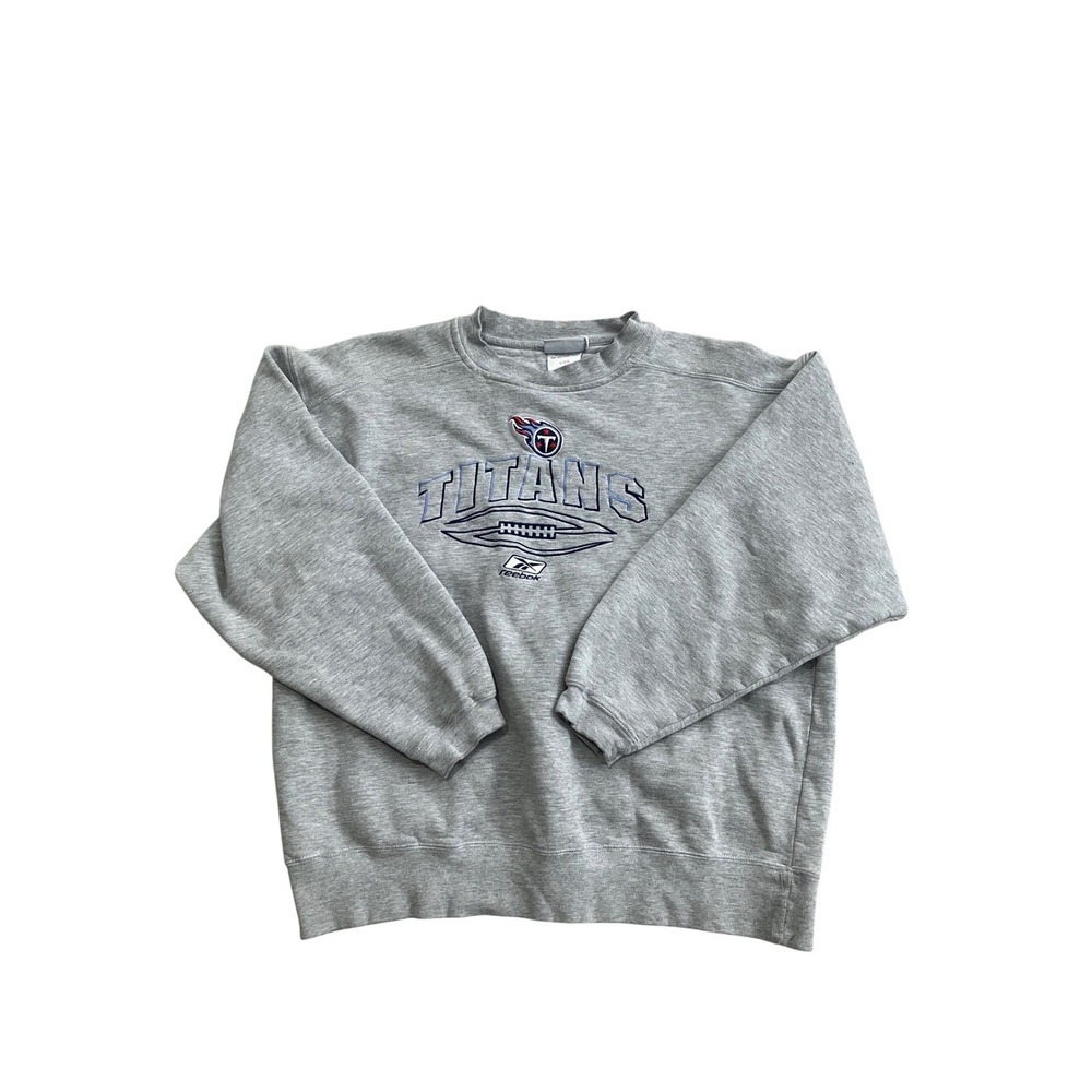 Vintage Reebok Tennessee Titans‎ NFL Football Crewneck Sweatshirt Gray L/G